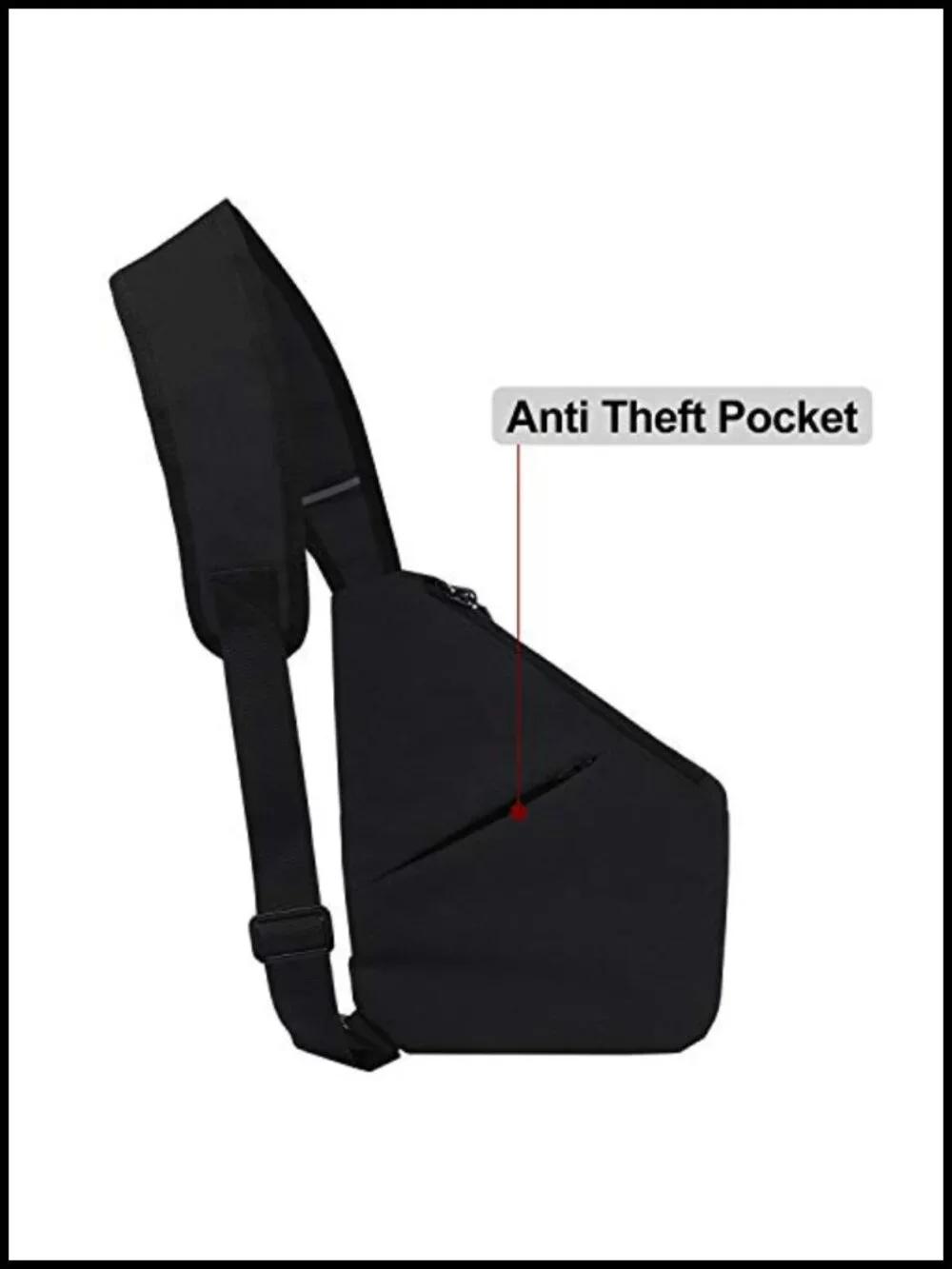 Anti-theft Sling Crossbody Bag Adjustable Strap Polyester Casual Daypack for